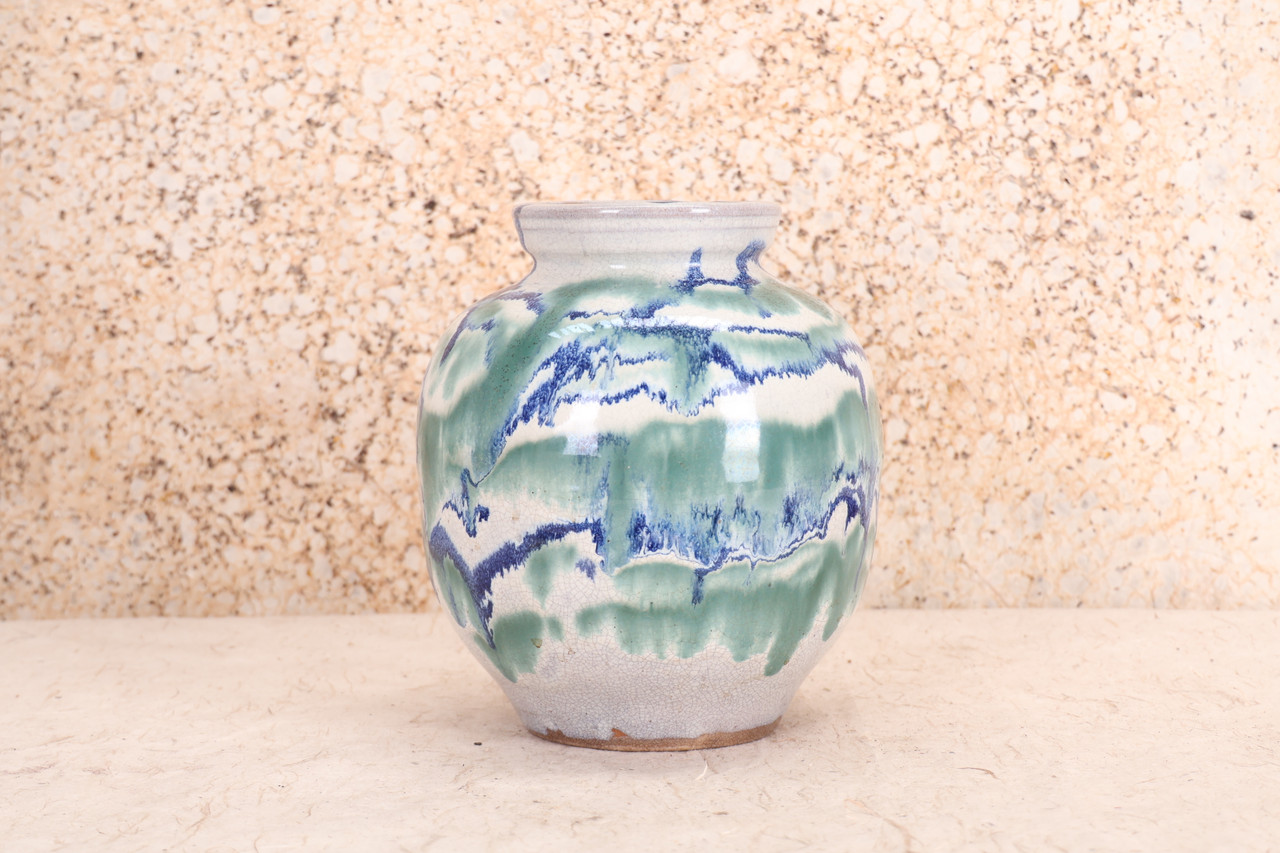 Antique Japanese Flower Vase Ceramic Kabin 