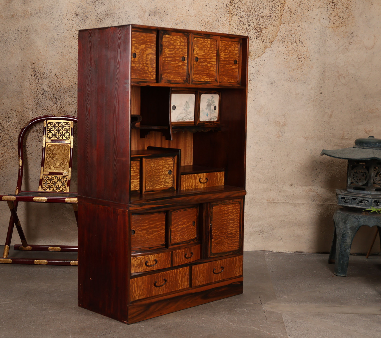 Antique Japanese Tea Chest — Keyaki, 1920, Taisho Era (SKU: 25M