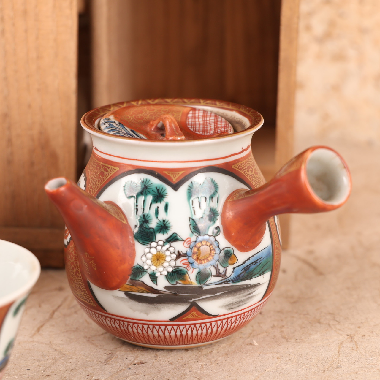 Antique Japanese Kutani Tea Set — Porcelain, 1920, Taisho Era (SKU