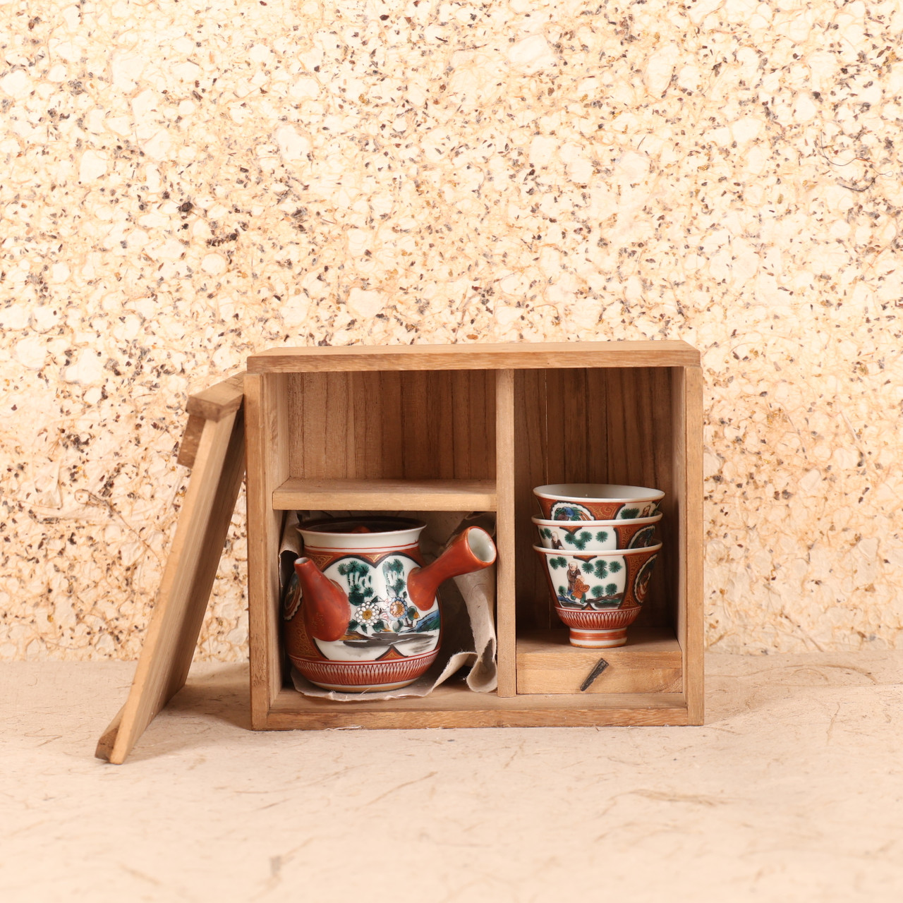 Antique Japanese Kutani Tea Set — Porcelain, 1920, Taisho Era (SKU