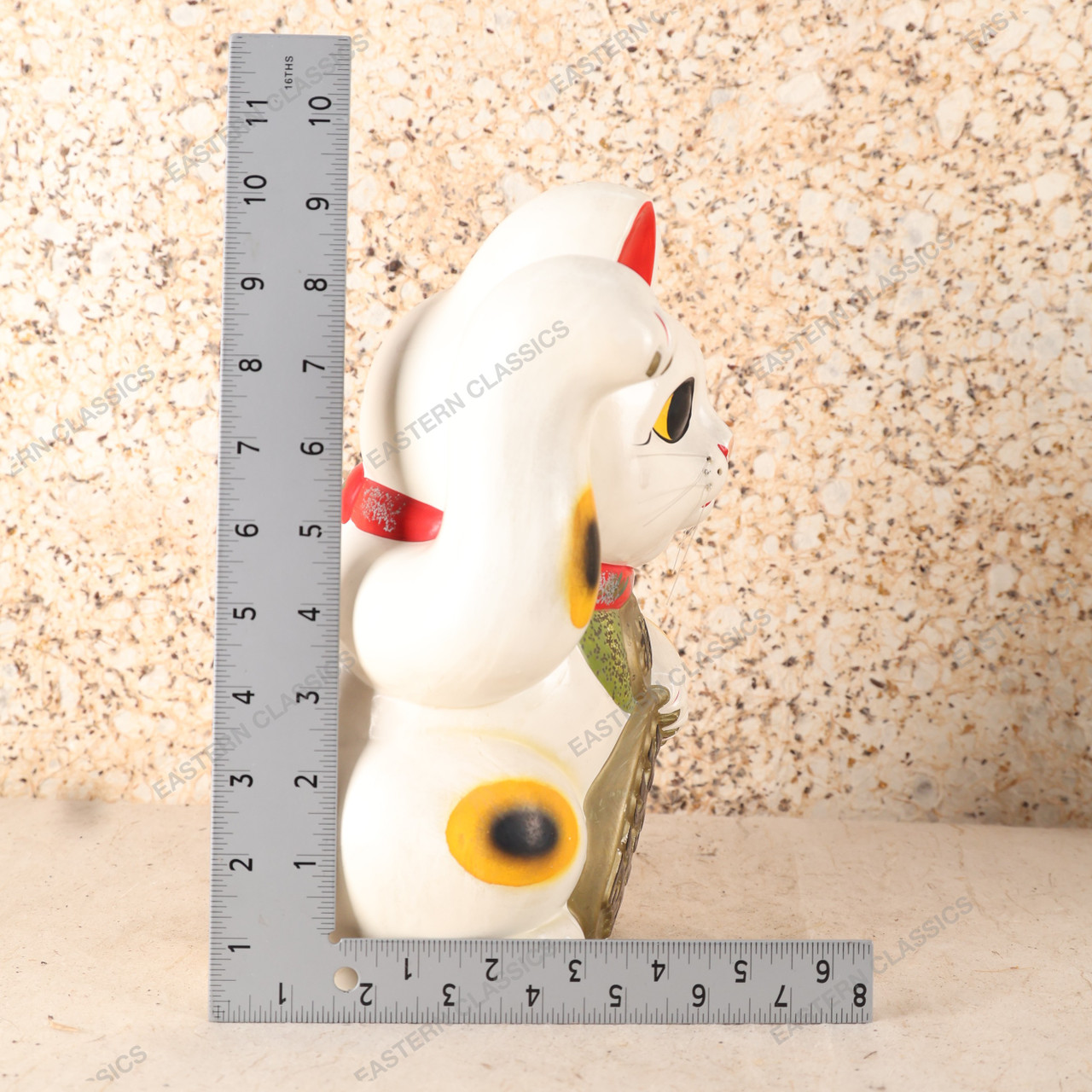 Vintage Japanese Maneki Neko Cat — Clay, 1980, Showa Era (SKU: 25S