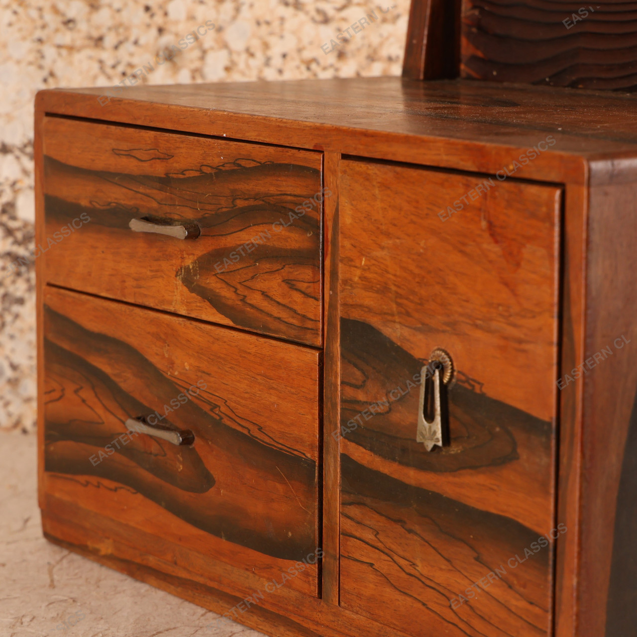 昭和レトロ鏡台　Japanese Showa Mirror Vintage Japanese Kyodai Mirror Box — Wood, 1940, Showa Era (SKU