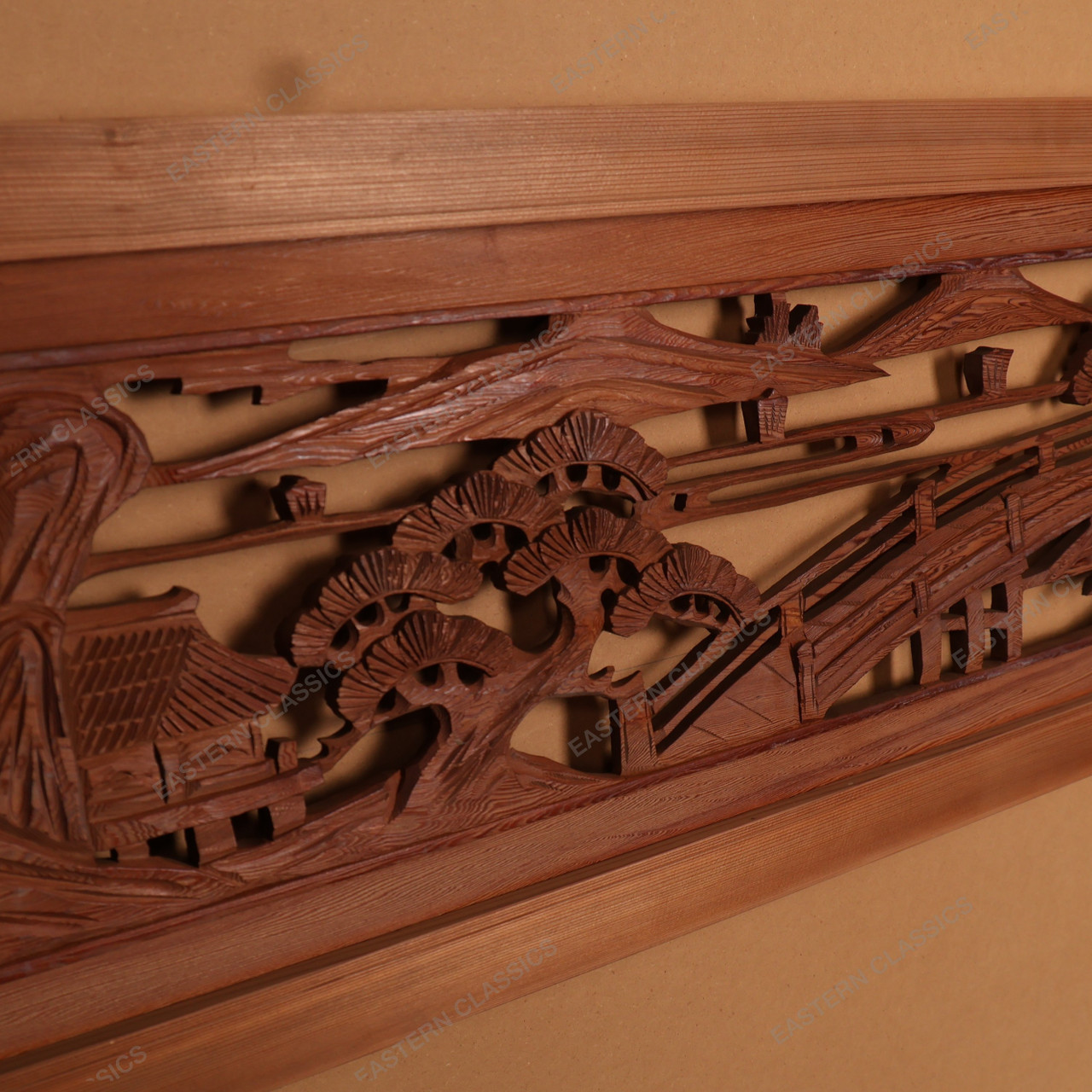 Vintage Japanese Ranma Transom — Hand-Carved Architectural Wood Decor ...