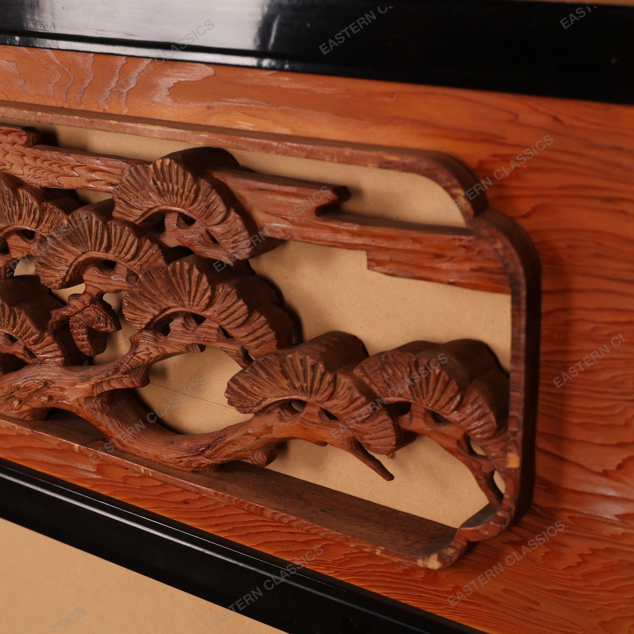 Antique Japanese Ranma Transom With Hawk And Pine Trees — Wood, 1920 ...