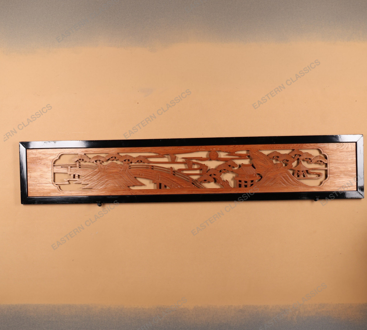 Antique Japanese Ranma Transom — Hand-Carved Architectural Wood