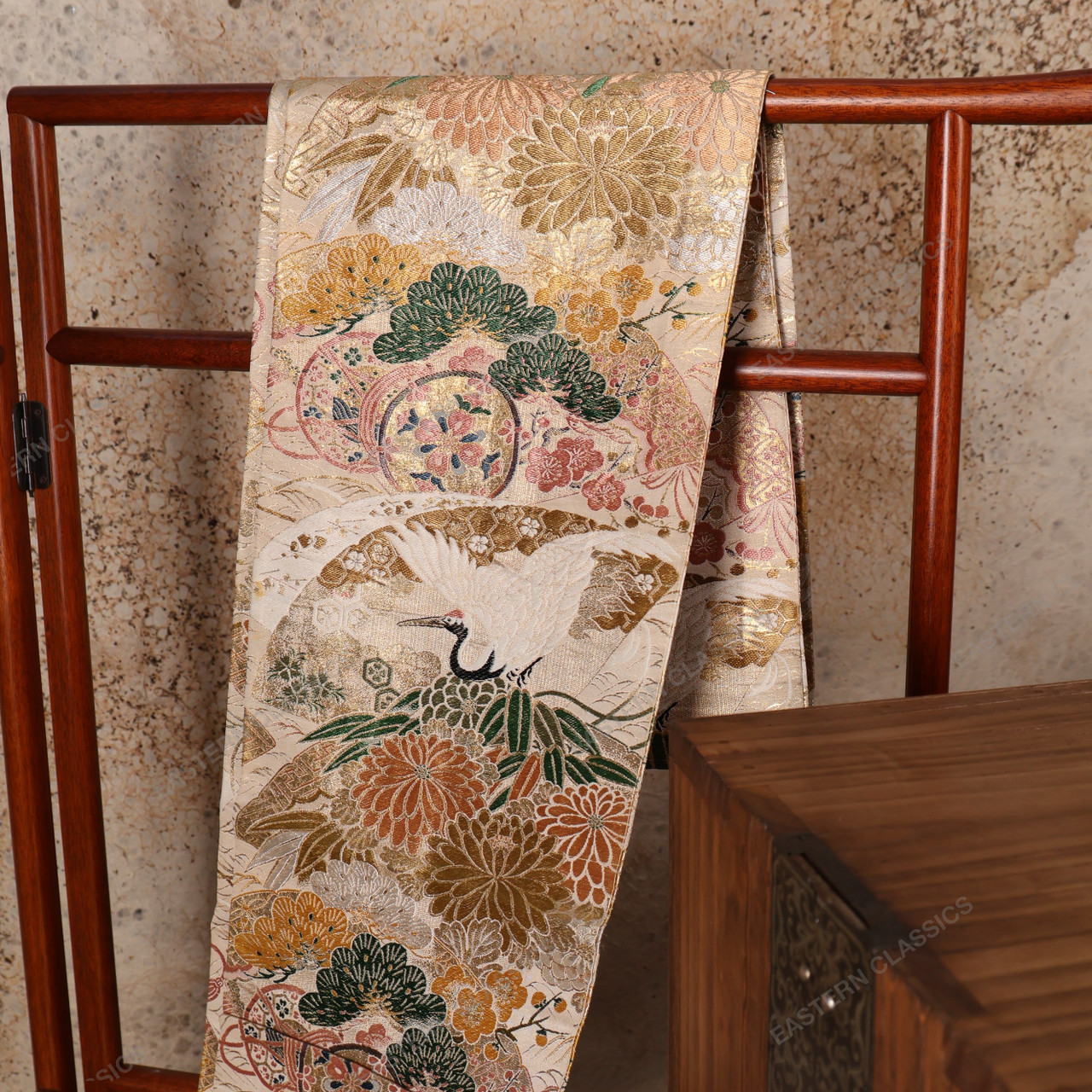 Vintage Japanese Fukuro Obi For Kimono — Silk, 1950, Showa Era