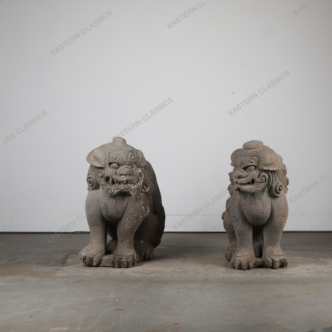 Antique Japanese Komainu Shishi Lion Statue - 1960s Showa Era (25D