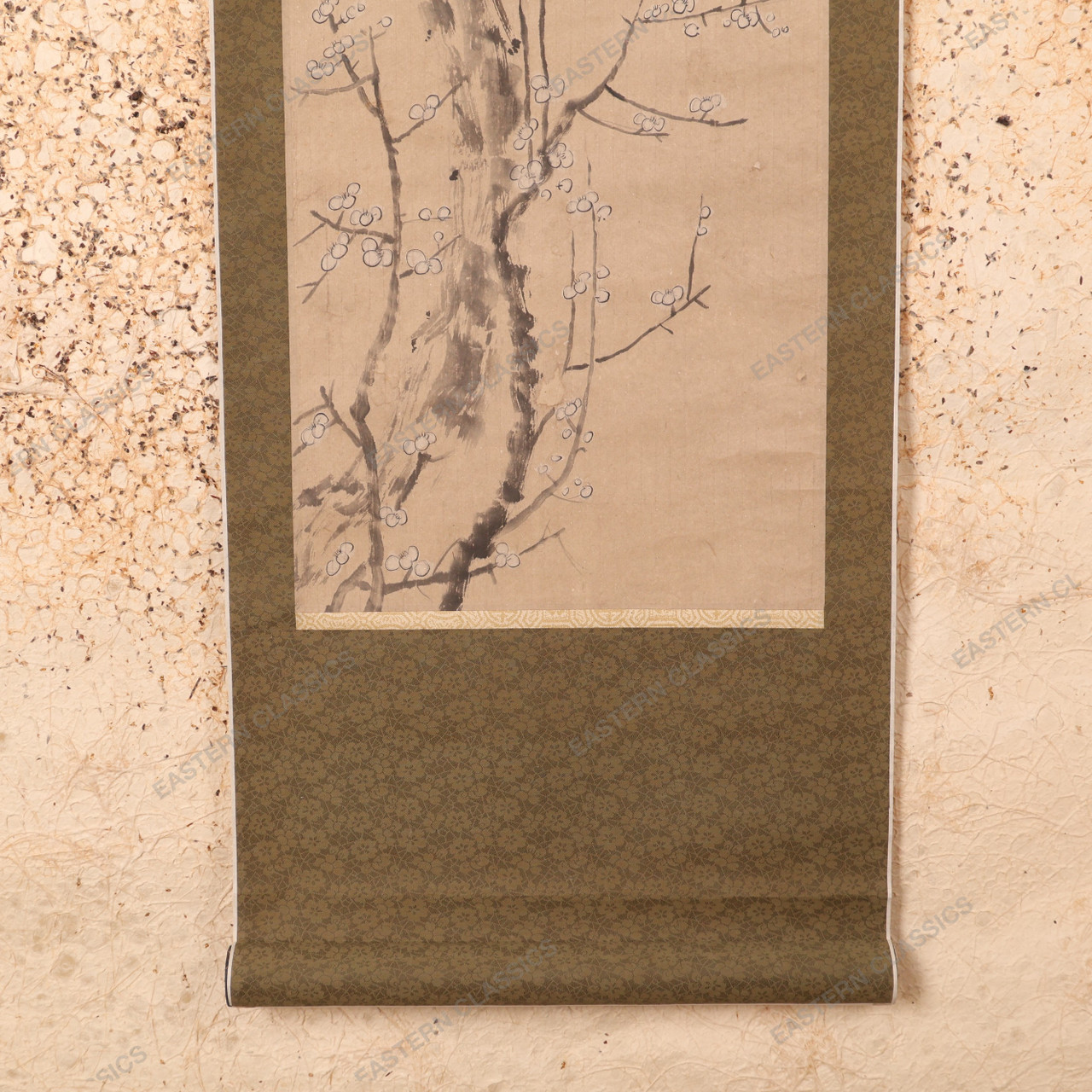 Vintage Japanese Scroll Painting Bird-And-Plum Kakejiku — Paper (SKU ...