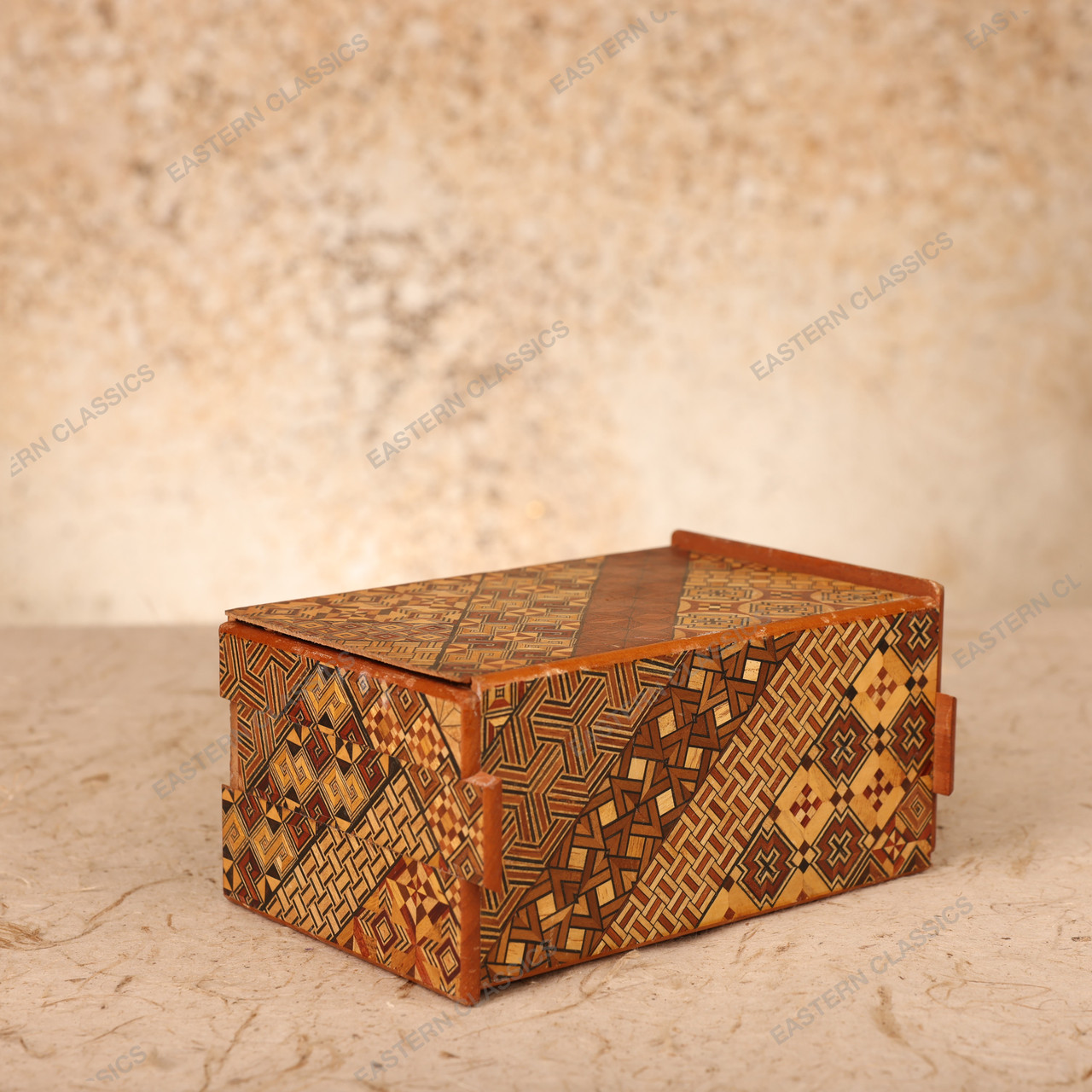 Vintage Japanese Yosegi-Zaiku Himitsu-Bako Secret Puzzle Box