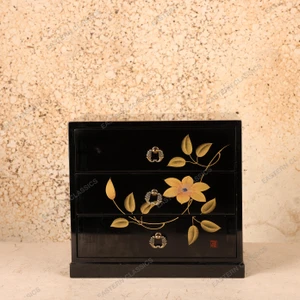 Vintage Japanese Lacquered Hikidashi Chest, Late Showa 1966-1989 | SKU: 26J-0572 - 1