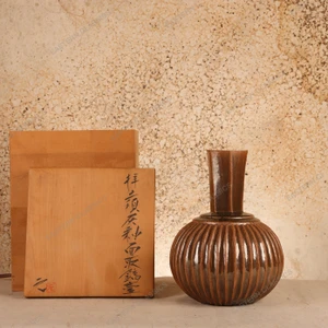 Vintage Japanese Stoneware Kabin Flower Vase, Late Showa 1966-1989 | SKU: 26J-0562-5 - 1