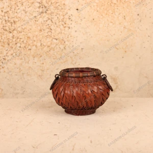 Vintage Japanese Ikebana Bamboo Basket (Kago) with Inner Liner, Early Showa 1927-1945 | SKU: 26J-0166-3 - 1