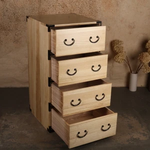 Japanese Tansu Style 4-Drawer Chest - 2