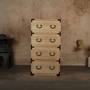 Japanese Tansu Style 4-Drawer Chest - 1