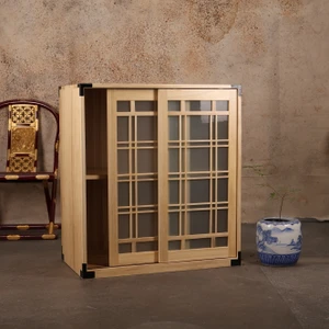 Japanese Style Sliding Glass Door Display Cabinet - 1