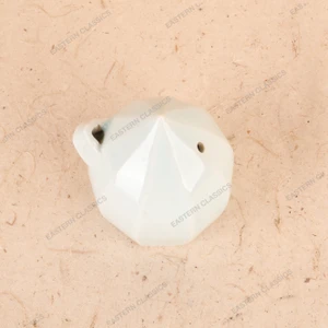 Vintage Japanese Porcelain Suiteki Water Dropper, Faceted Lotus-Bud Form, Late Showa 1966-1989 | SKU: 26J-0332-2 - 2