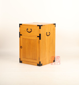 Japanese Style Night Stand With Honey Color.