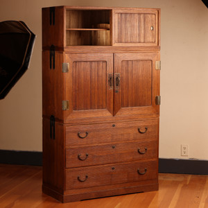Vintage Japanese  Kimono Tansu 3 Section (22M-A30)