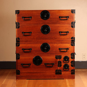 Antique Japanese Kasane Isho Tansu 2 Section (22M-B35)