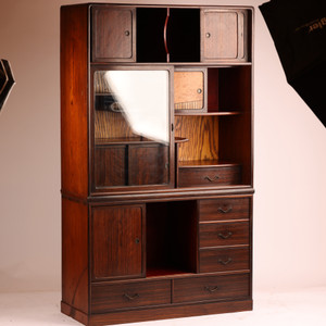 Vintage Japanese Cha Tansu 2 Section (22M-C11)