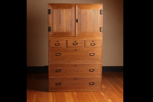 Vintage Japanese  Kimono Kannon Biraki Tansu 3 Section (22S-A1)