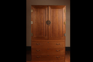 Vintage Japanese Kimono Kannon Biraki Tansu 2 Section (22S-A4)