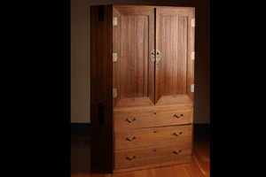 Vintage Japanese Kimono Kannon Biraki Tansu 2 Section (22S-A4)