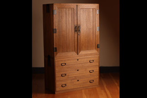 Vintage Japanese Kimono Kannon Biraki Tansu 2 Section (22S-A18)