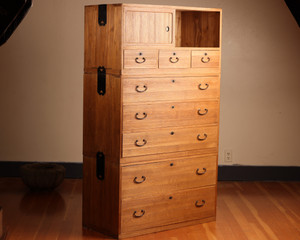 Vintage Japanese Kimono Isho Tansu 3 Section (22S-A36)