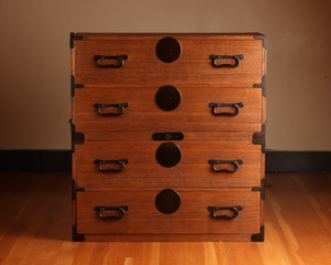 Antique Japanese Kiri Kasane Isho Tansu 2 Section (22S-B15)