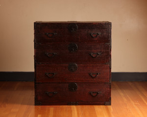 Antique Japanese Kasane Isho Kimono Tansu 1 Section (22S-B26)