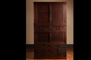 Antique Japanese Kansai Choba Tansu 2 Section (22S-D2)