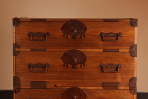 Antique Japanese Kasane Isho Kimono Tansu 2 section (22M-B26A)