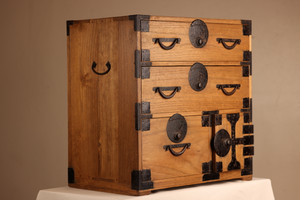 Antique Japanese Ko Tansu Small Chest Kirinoki From Meiji Era (22S-G20) - 2