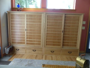 Japanese Tansu Style Book Chest Custom-Order Reference in Ash Wood - 1