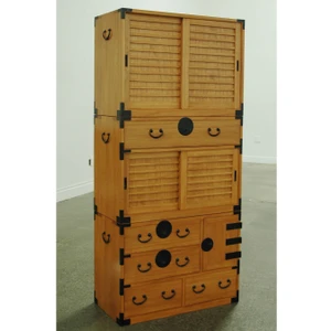 Japanese Tansu Style Book Chest Custom-Order Reference in Kiri Wood - 1