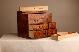 Vintage Japanese Sewing Box / Haribako  (22S76-6)