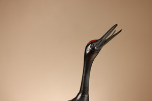 Japanese Bronze Crane Okimono Display Art Pair (22S-53)