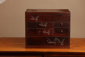 Vintage Japanese Sewing Box / Haribako (22S56-8)