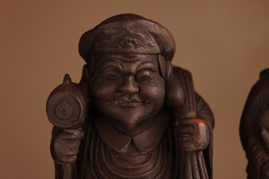 Antique Japaneses Buddhist Ebisu and Daikoku Pair (22S-106)