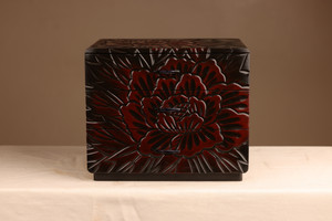 Japanese Lacquer Drawers Box Kamakura Carving (22S76-1)