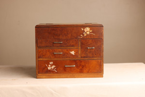 Vintage Japanese Sewing Box / Haribako (22S16-1)