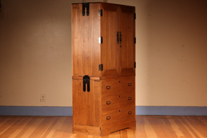 Vintage Japanese Kimono Kannon Biraki Tansu 2 Section (23F-A13)