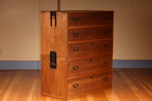 Vintage Japanese Kasane Isho Tansu 2 Section (23F-A25)