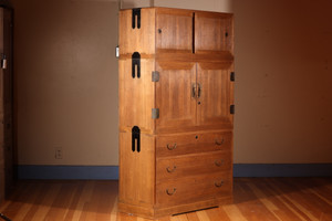 Vintage Japanese Kannon Biraki Kimono Tansu 3 Section (23F-A27)