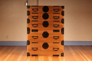 Antique Japanese Kasane Isho Tansu 2 Section (23F-B5)