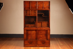 Vintage Japanese Cha Tansu Tea Chest 2 Section (23F-C1)