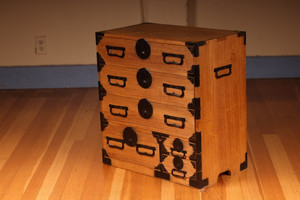 Antique Japanese Personal Storage Chest Ko Tansu Kiri From Meiji Era (23F-G4) - 2