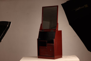 Japanese Kyodai Vanity Mirror Kamakura Carving Bamboo (23F-114-3)