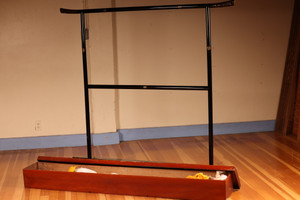 Antique Japanese Iko Lacquer Kimono Hanger w/ Storage Box (23F-30)
